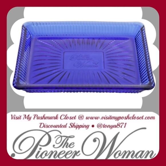 🦋 EUC Pioneer Woman Stunning Cobalt Blue Soap Dish / Trinket Tray, Rare - Picture 1 of 8